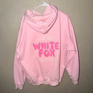 White Fox Pink Hooded Sweatshirt 🩷